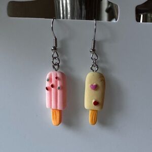 Handmade ice cream clay earrings 🍦🌸